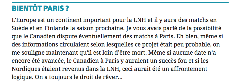 Le CH à Paris...Ça serait MALADE...