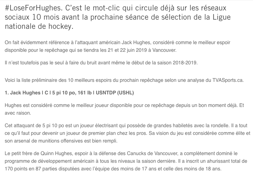 Le CH a repêché Jesperi Kotkaniemi trop tôt...