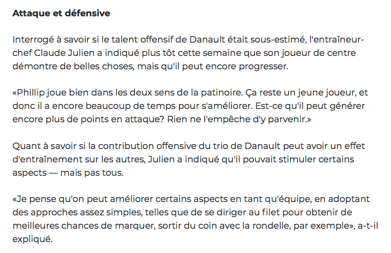 Le CH continue la PROMOTION de Phil Danault pour le TROPHÉE SELKE....