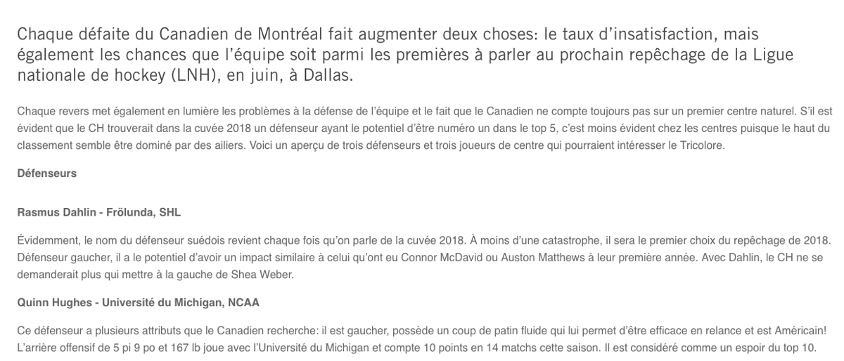 Le CH doit RATER les séries ABSOLUMENT...parce que...