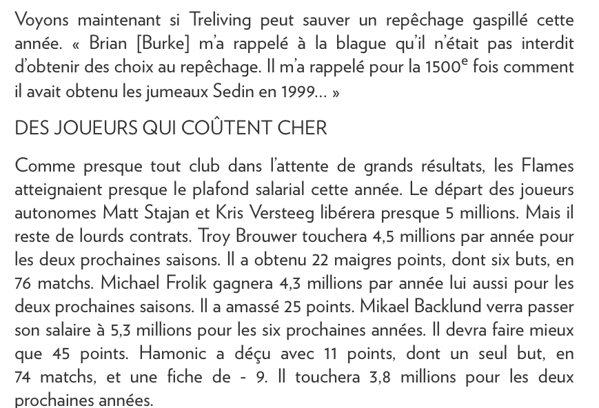 Le CH doit transiger avec les Flames...ou plutôt...