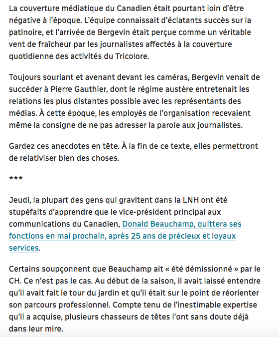Le CH et les médias...une guerre où...