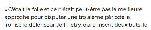 Le CH était TOUT CROCHE selon Dany Dubé....