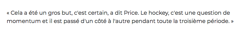 Le CH était TOUT CROCHE selon Dany Dubé....