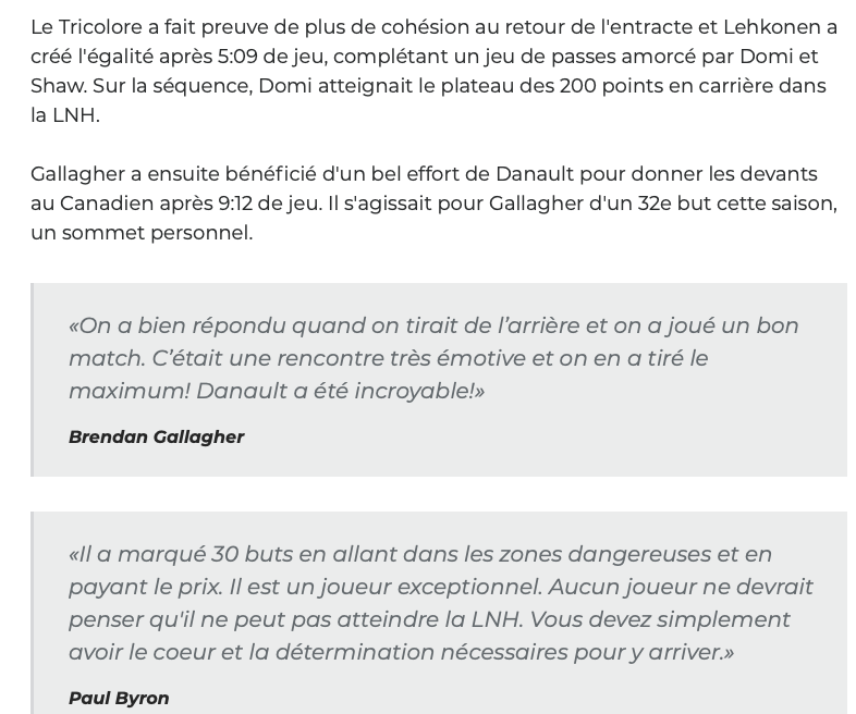 Le CH se NOURRIT de L'ÉMOTION...Tampa Bay SHAKE dans ses CULOTTES!!!!