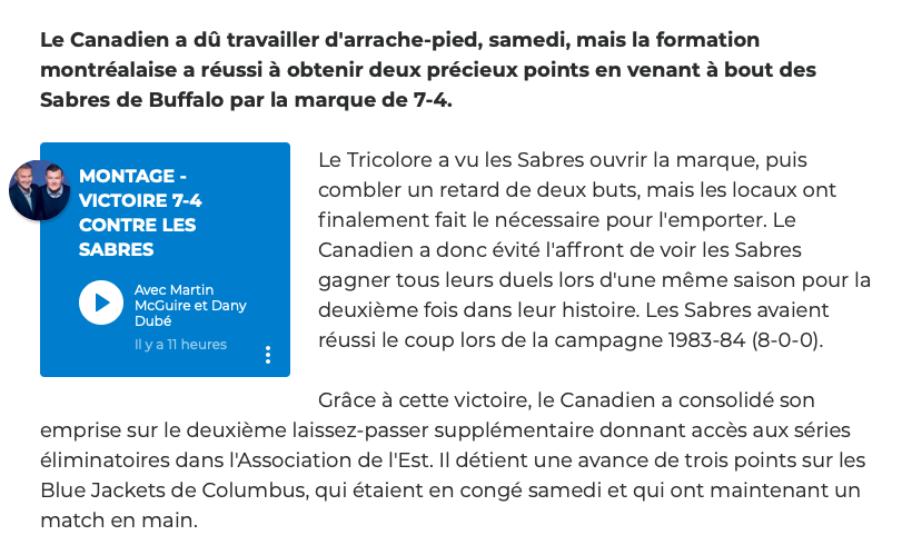 Le CH se NOURRIT de L'ÉMOTION...Tampa Bay SHAKE dans ses CULOTTES!!!!
