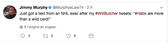 Le CH serait devenu...FAVORI pour Will Butcher???????????