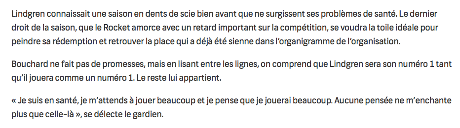Le CH tente de VENDRE Charlie Lindgren au plus OFFRANT...
