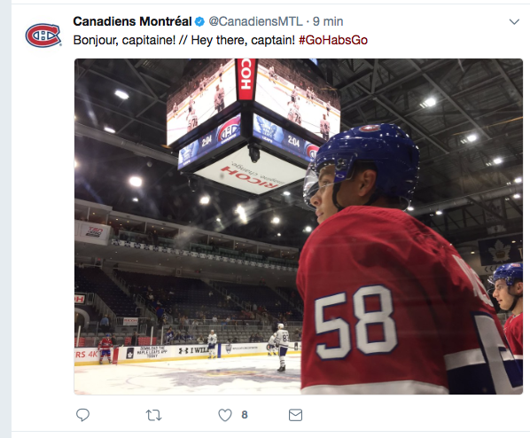 Le CH VANTE Noah Juulsen depuis le début de la journée...TU LIS JOE SAKIC?