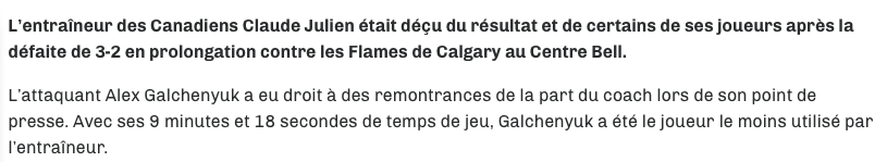 Le clan Galchenyuk a bel et bien demandé une transaction.