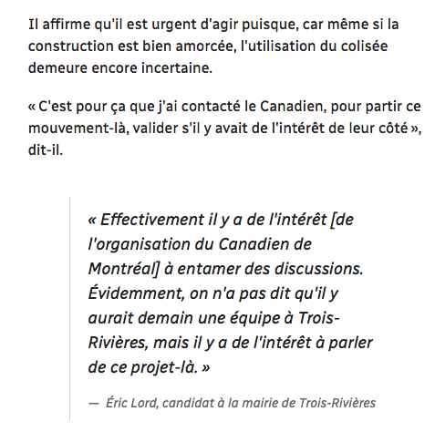 Le club-école du CH à Trois-Rivières....