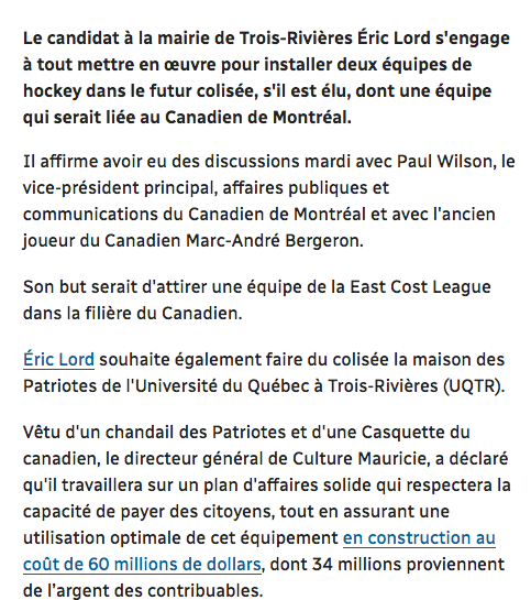 Le club-école du CH à Trois-Rivières....