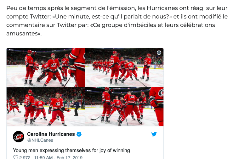 Le CONFLIT entre les Hurricanes et Don Cherry...prend de l'AMPLEUR....
