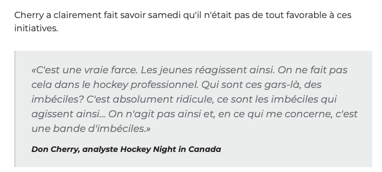 Le CONFLIT entre les Hurricanes et Don Cherry...prend de l'AMPLEUR....
