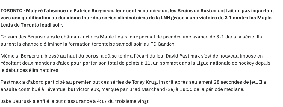 Le CONGÉDIEMENT de Claude Julien...