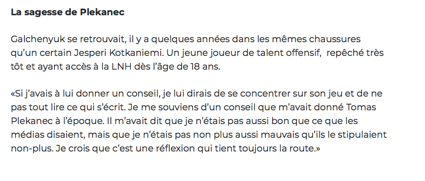 Le conseil de Plekanec à Chucky..