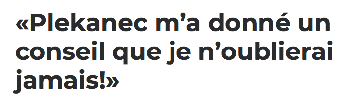 Le conseil de Plekanec à Chucky..