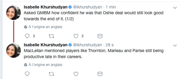 Le DG des Capitals...qui compare Oshie à Thornton pour expliquer son DEAL de MALADE MENTAL..HAHA!!!!