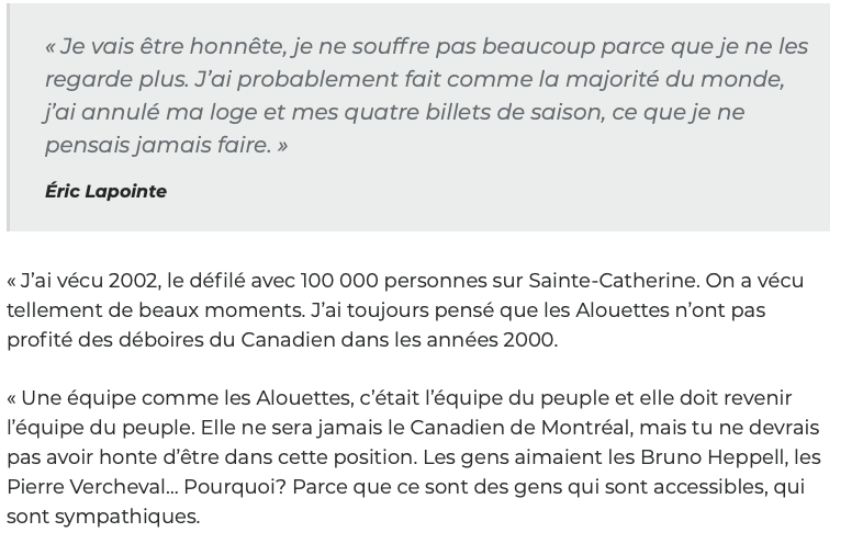Le gars veut acheter les Alouettes... Et ils regardent pas les matchs?????