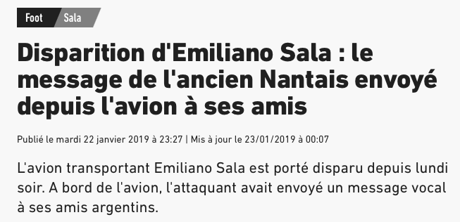 Le joueur TUÉ et DISPARU dans un avion....savait qu'il allait MOURIR...