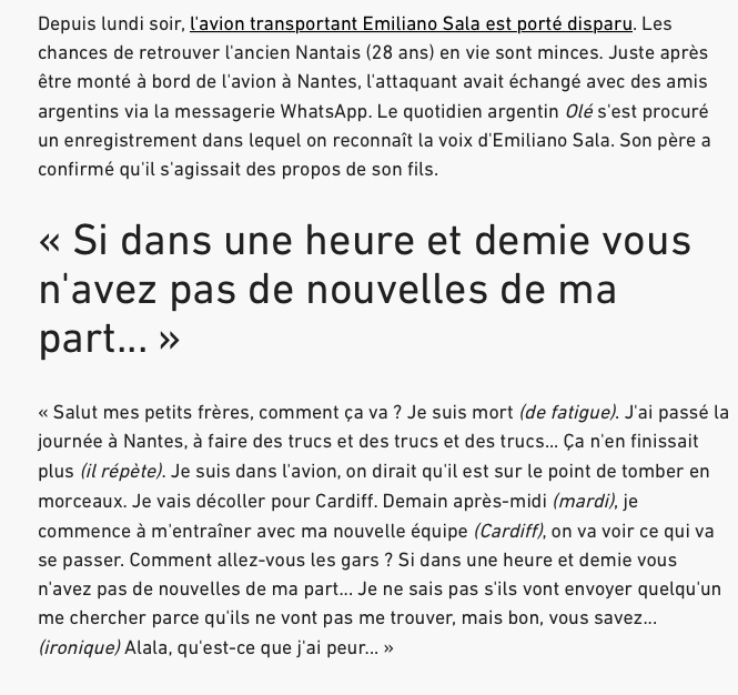 Le joueur TUÉ et DISPARU dans un avion....savait qu'il allait MOURIR...
