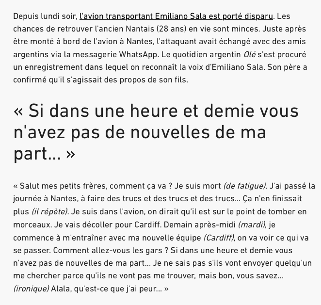 Le joueur TUÉ et DISPARU dans un avion....savait qu'il allait MOURIR...