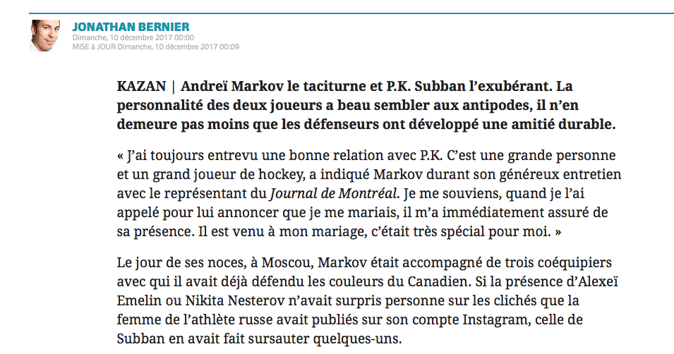 Le Journal de Montréal doit arrêter de LICHER le CUL RUSSE de Markov..
