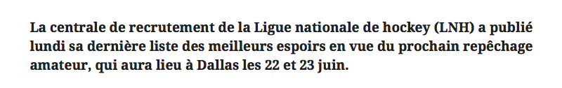 Le JOURNAL de Montréal..Ne connaît pas...Quinn Hughes...