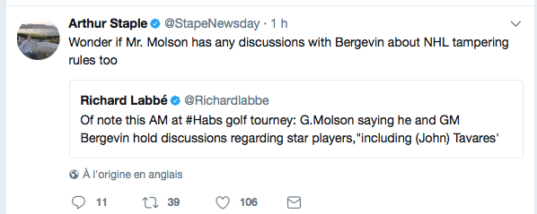 Le journaliste PRINCIPAL des Islanders..ACCUSE GEOFF MOLSON...