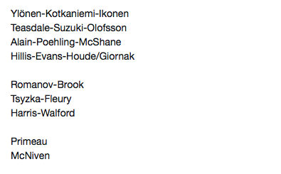 Le LINE-UP de nos espoirs...