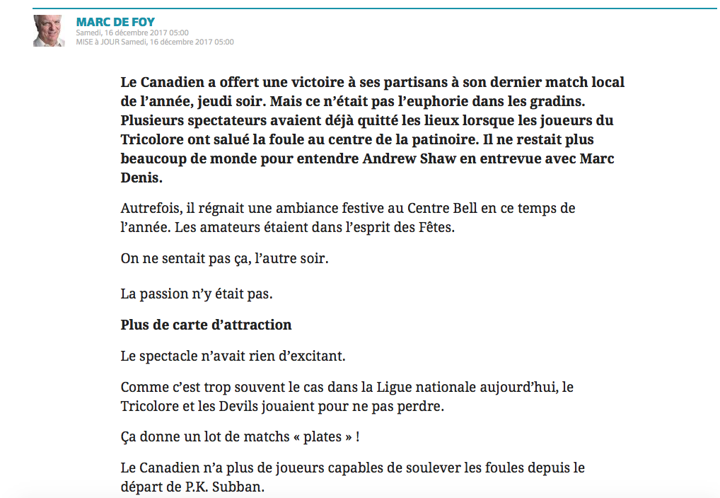 Le MESSAGE à GEOFF MOLSON...le message d'une province en entier...