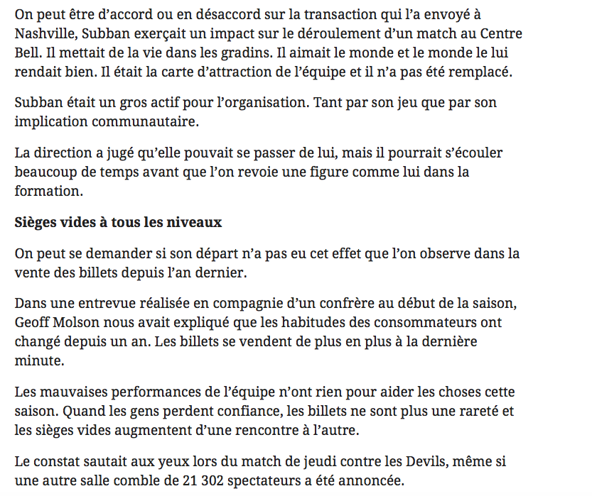 Le MESSAGE à GEOFF MOLSON...le message d'une province en entier...