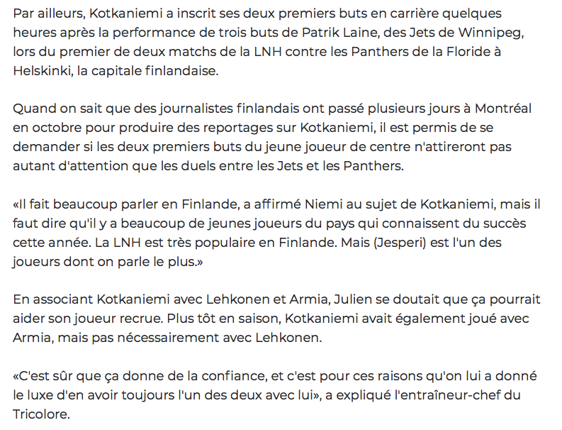 Le NUAGE de Jesperi Kotkaniemi....