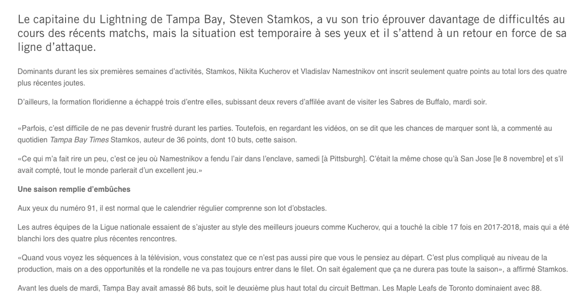 Le premier trio du Lightning​...Est en train de CHOKER...