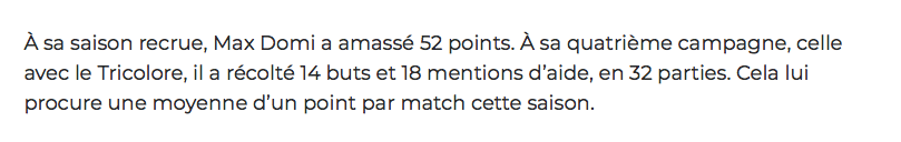 Le PREMIER VRAI CENTRE depuis Saku Koivu...