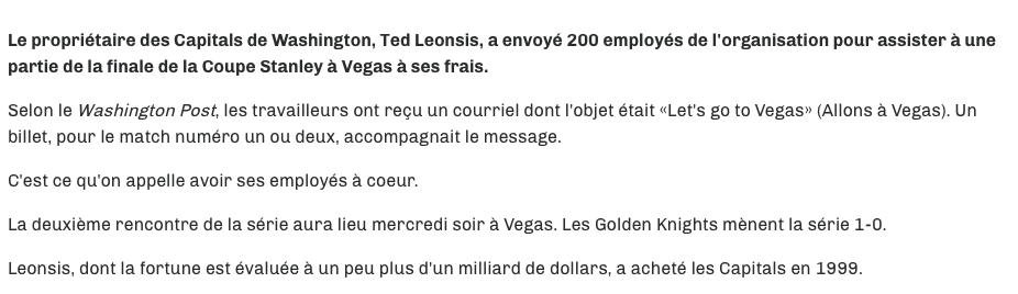 Le proprio des Caps est MOINS CHEAP que Geoff Molson..