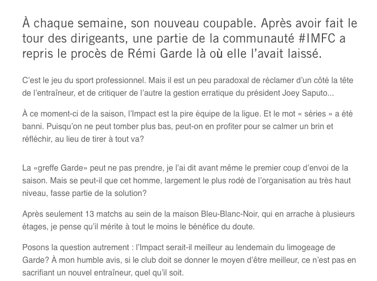 Le Québec en entier va se CAL...de l'IMPACT...