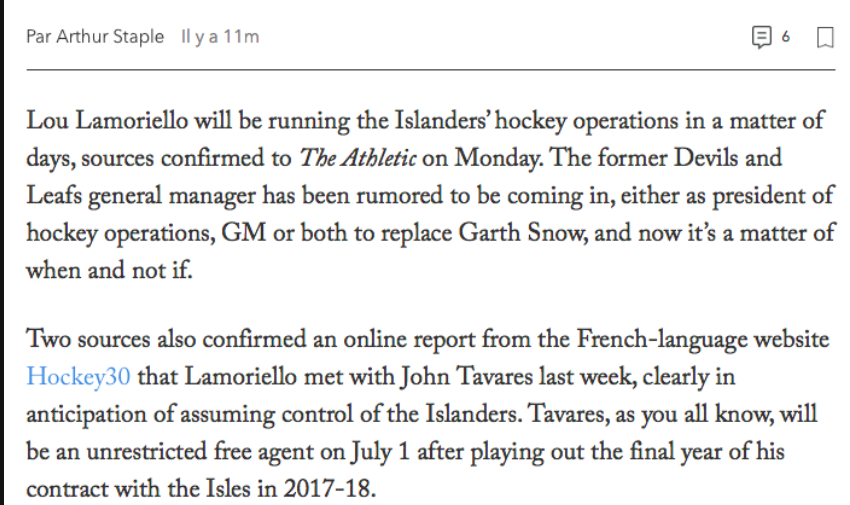 Le SCOOP de Hockey30 a fait le tour de la planète hockey...