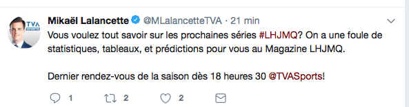 Le seul département qui MARCHE à TVA Sports...