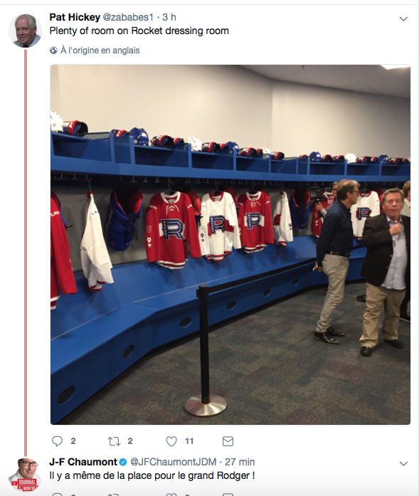 Le vestiaire de Laval...Est plus GRAND que le vestiaire des visiteurs au Centre Bell..