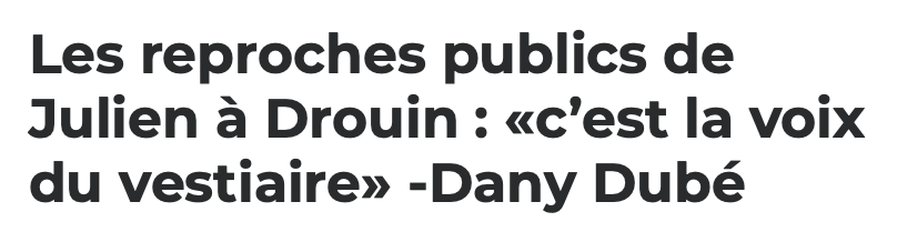 Le VESTIAIRE en a MARRE de Jonathan Drouin...