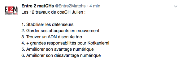 Les 12 travaux de Claude Julien...