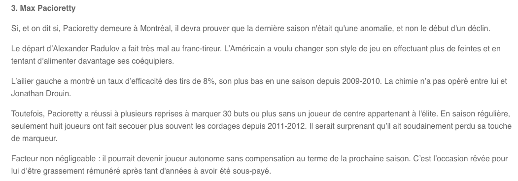 Les 6 joueurs du CH, qui pourraient rebondir ?