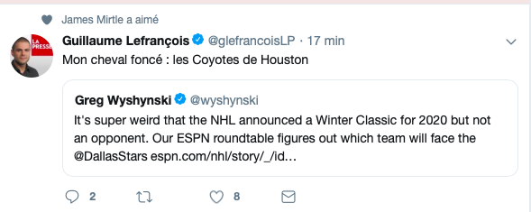 Les Coyotes à Houston..dès 2020....