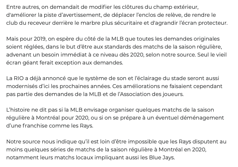 Les Expos à Montréal dès l'an prochain?