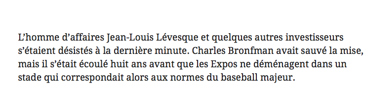 Les EXPOS sont à deux doigts de Montréal..