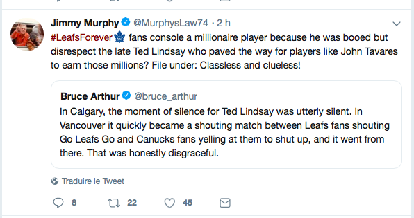 Les fans de Toronto...Sont tellement REDNECK...que...