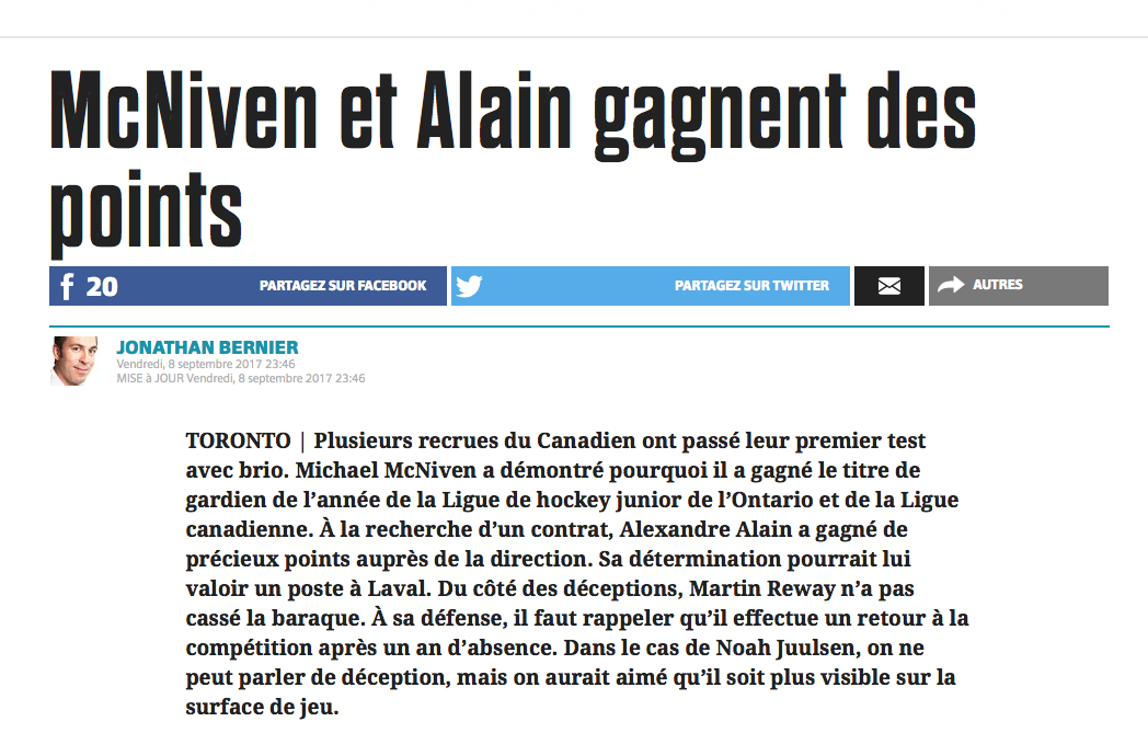 Les GAGNANTS et les PERDANTS d'hier soir..