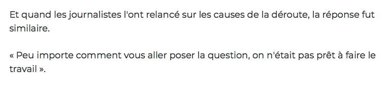 Les gars se sont SAOULÉS avant le match d'hier..