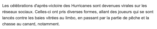 Les Hurricanes n'ont pas de COUILLES...